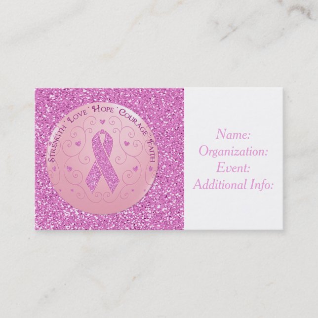 Cancer du sein Carte de visite de la Parties scint (Devant)