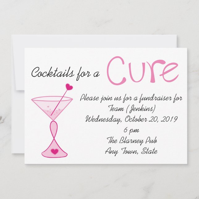 Cancer du sein/cocktails pour une invitation de (Devant)
