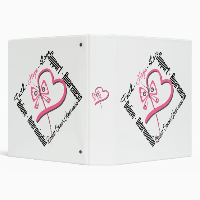 Cancer du sein foi Hope Love Butterfly Classeur (Arrière-plan)