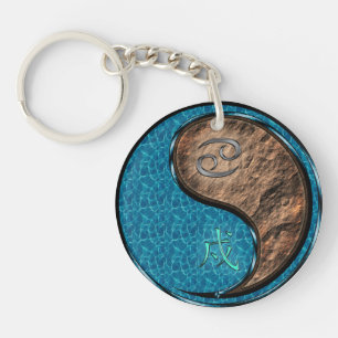 Cancer & Earth Dog Keychain