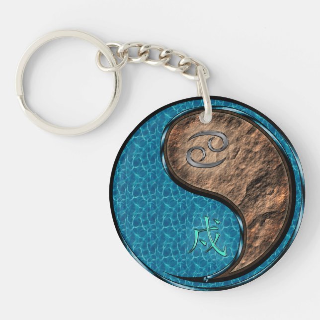 Cancer & Earth Dog Keychain (Front)