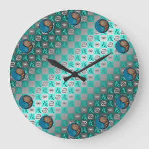 Cancer & Earth Dog Large Clock