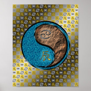 Cancer & Earth Dragon Poster