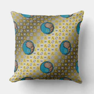 Cancer & Earth Dragon Throw Pillow
