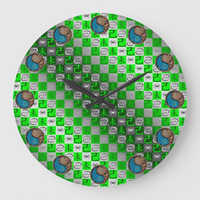 Cancer & Earth Goat Large Clock (Front)
