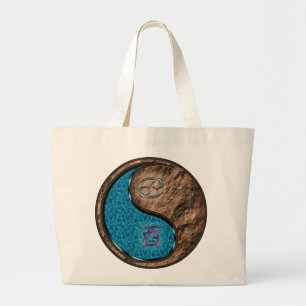 Cancer & Earth Rooster Large Tote Bag