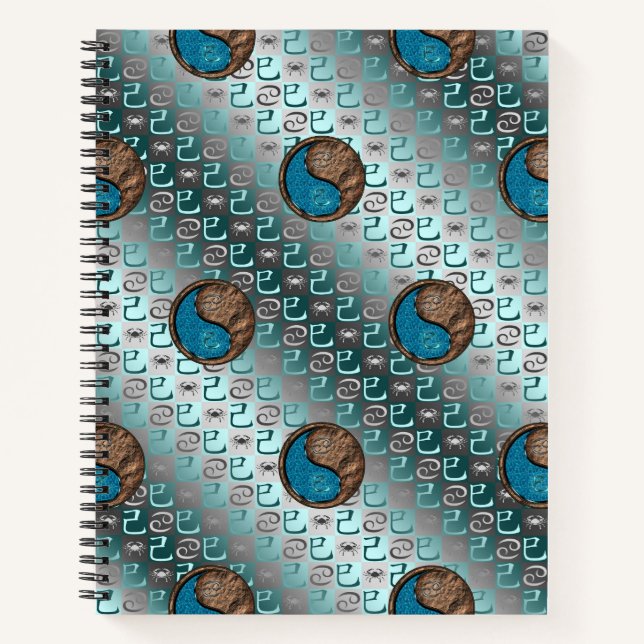 Cancer & Earth Snake Spiral Notebook (Front)