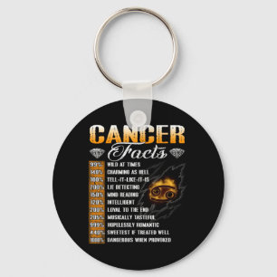 Cancer Facts Funny Zodiac Signs Birthday For Men Keychain