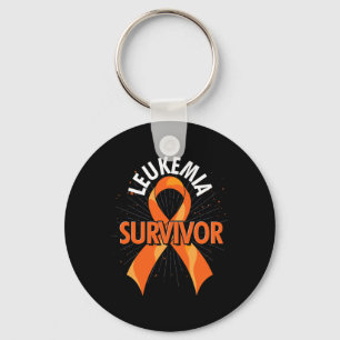Cancer Fight Supporter Orange Ribbon Leukaemia Awa Keychain
