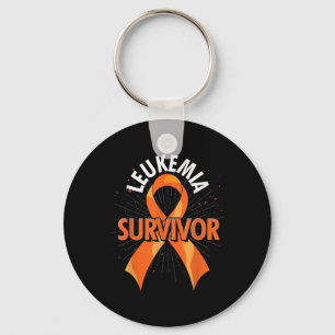 Cancer Fight Supporter Orange Ribbon Leukaemia Awa Keychain
