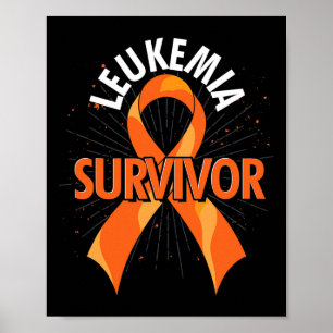 Cancer Fight Supporter Orange Ribbon Leukaemia Awa Poster