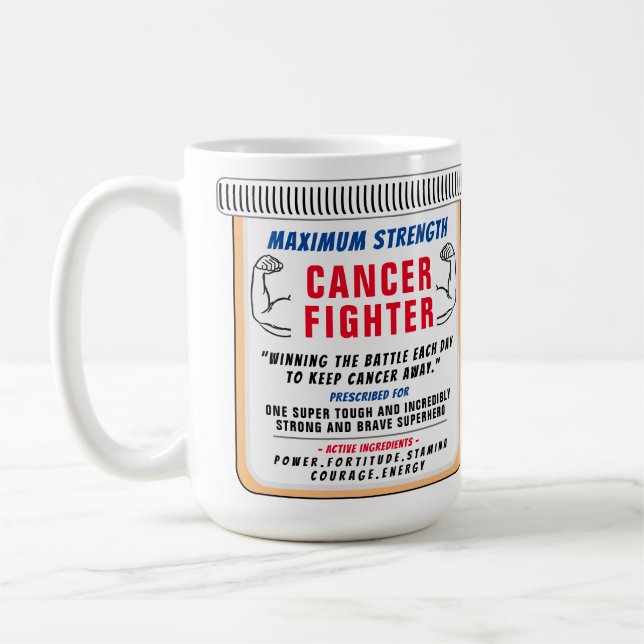 Cancer Fighter Inspirational Gift Coffee Mug (Left)