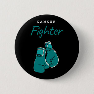 cancer fighter, teal 2 inch round button