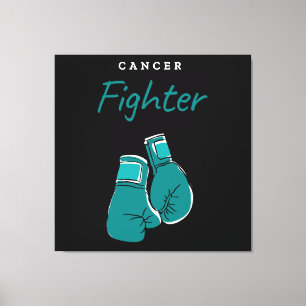 cancer fighter, teal canvas print