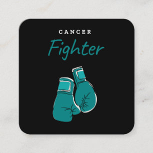cancer fighter, teal square business card
