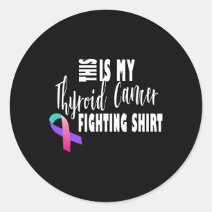 Cancer Fighter Thyroid Cancer Awareness Classic Round Sticker