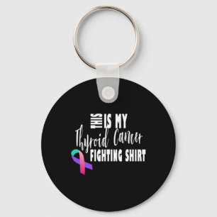 Cancer Fighter Thyroid Cancer Awareness Keychain