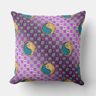 Cancer & Fire Boar Throw Pillow