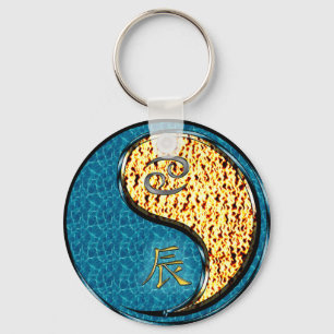 Cancer & Fire Dragon Keychain