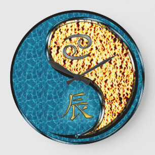 Cancer & Fire Dragon Large Clock