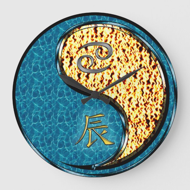 Cancer & Fire Dragon Large Clock (Front)
