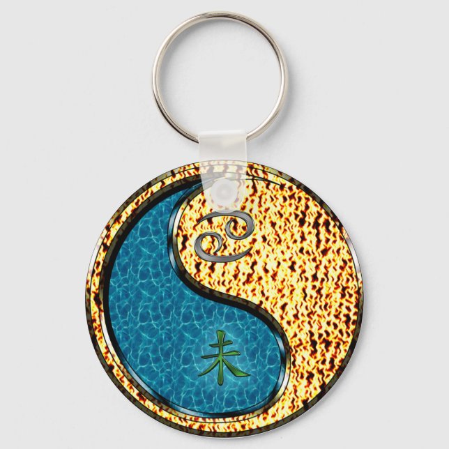 Cancer & Fire Goat Keychain (Front)