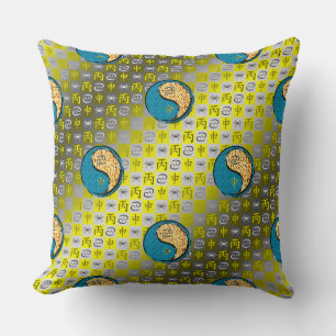 Cancer & Fire Monkey Throw Pillow