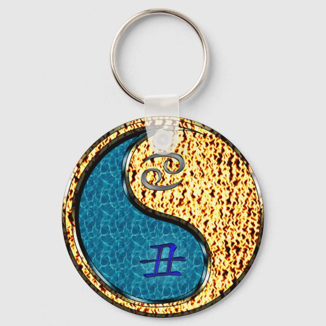 Cancer & Fire Ox Keychain (Front)