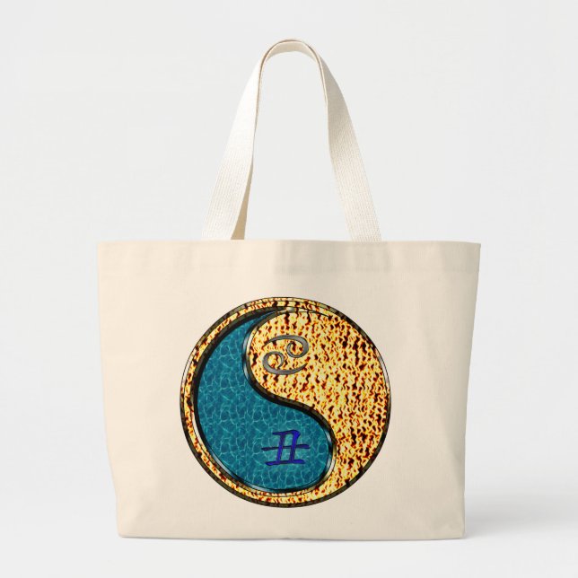 Cancer & Fire Ox Large Tote Bag (Front)