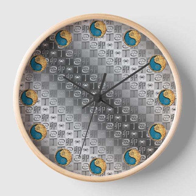 Cancer & Fire Rabbit Clock (Front)