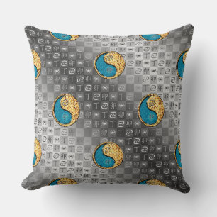 Cancer & Fire Rabbit Throw Pillow