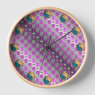 Cancer & Fire Rooster Clock