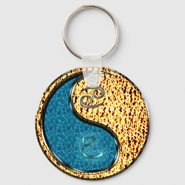 Cancer & Fire Snake Keychain (Front)
