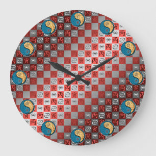 Cancer & Fire Tiger Large Clock
