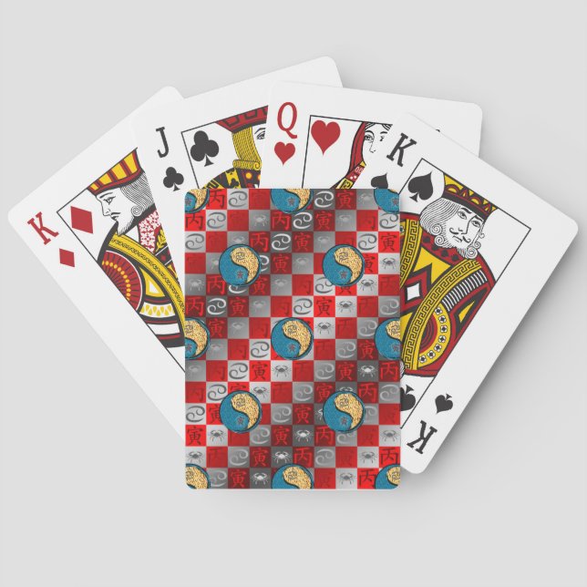 Cancer & Fire Tiger Playing Cards (Back)