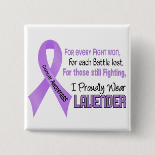 Cancer For Every…..I Proudly Wear Lavender 1 2 Inch Square Button