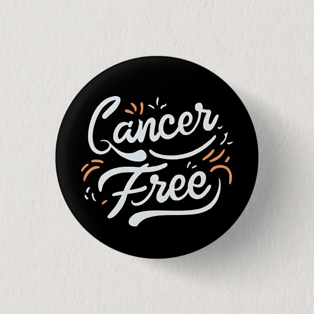 cancer free breast cancer awareness  1 inch round button (Front)