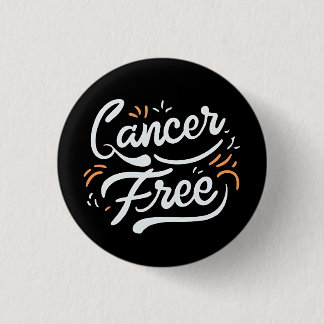 cancer free breast cancer awareness  1 inch round button