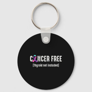 Cancer Free Thyroid Cancer Support Ribbon Keychain