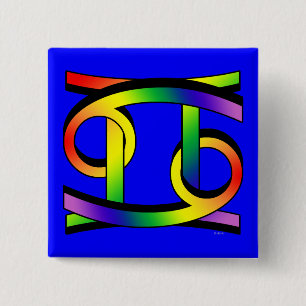 Cancer & Gemini GLBT 2 Inch Square Button