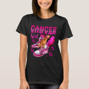 Cancer Girl Birthday Black Women Sneakers Zodiac B T-Shirt