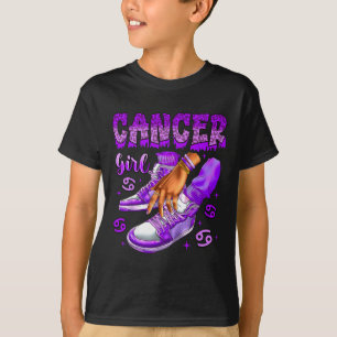 Cancer Girl Birthday Black Women Sneakers Zodiac S T-Shirt