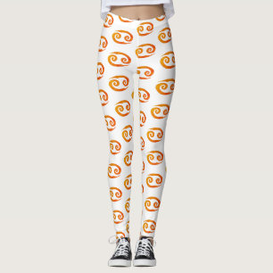 Cancer Golden Zodiac Sign Golden Symbol Leggings