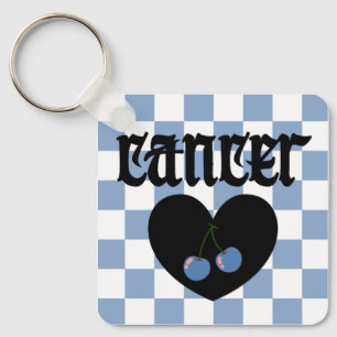 Cancer Gothic Aesthetic Chequered Cherry Design Keychain