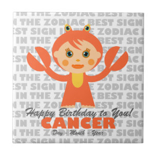Cancer Happy Birthday Tile