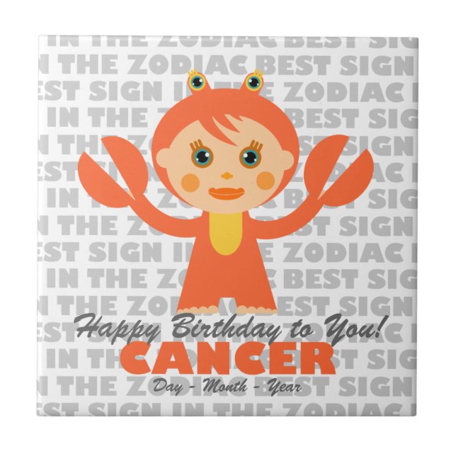 Cancer Happy Birthday Tile (Front)
