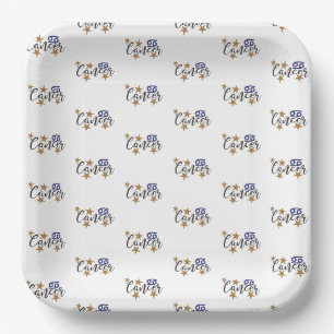 Cancer Horoscope Birthday Paper Plate