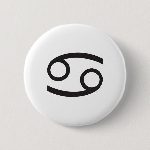 CANCER, HOROSCOPE SYMBOL 2 INCH ROUND BUTTON