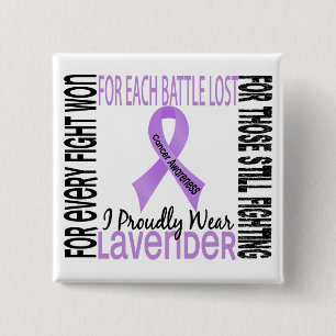 Cancer I Proudly Wear Lavender 2 2 Inch Square Button