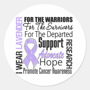 CANCER I Wear Lavender Ribbon TRIBUTE Classic Round Sticker